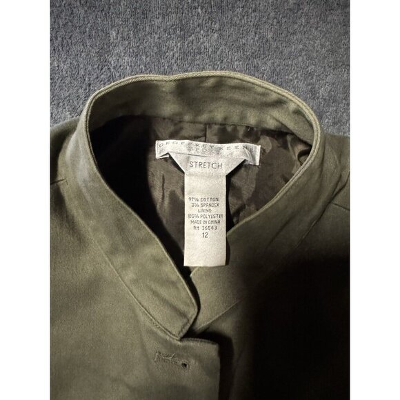 Geoffrey Beene Sport Jacket Womens 12 Green Stretch Buttons Vtg - Picture 3 of 7